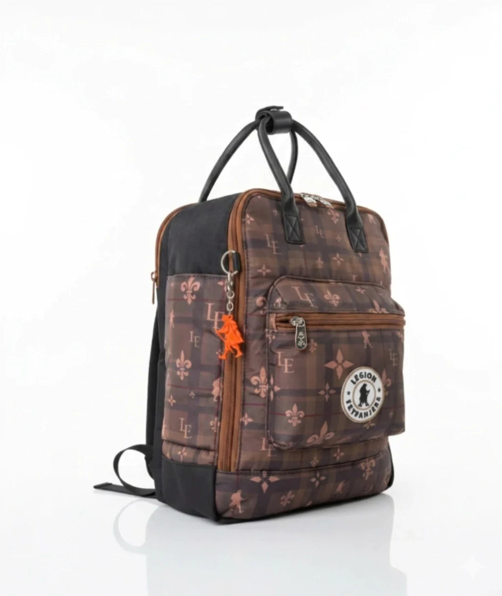 MOCHILA ANDINA TARTAN AVELLANA