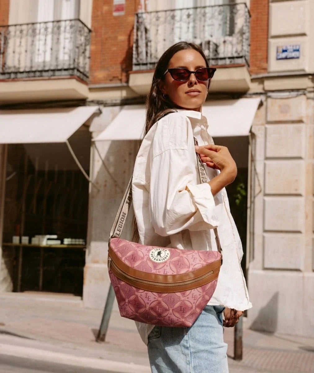 RIÑONERA NET TARTAN ROSA