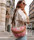 RIÑONERA NET TARTAN ROSA