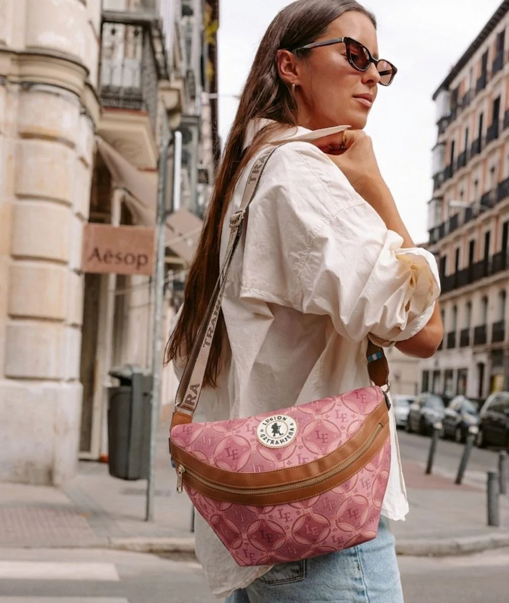 RIÑONERA NET TARTAN ROSA