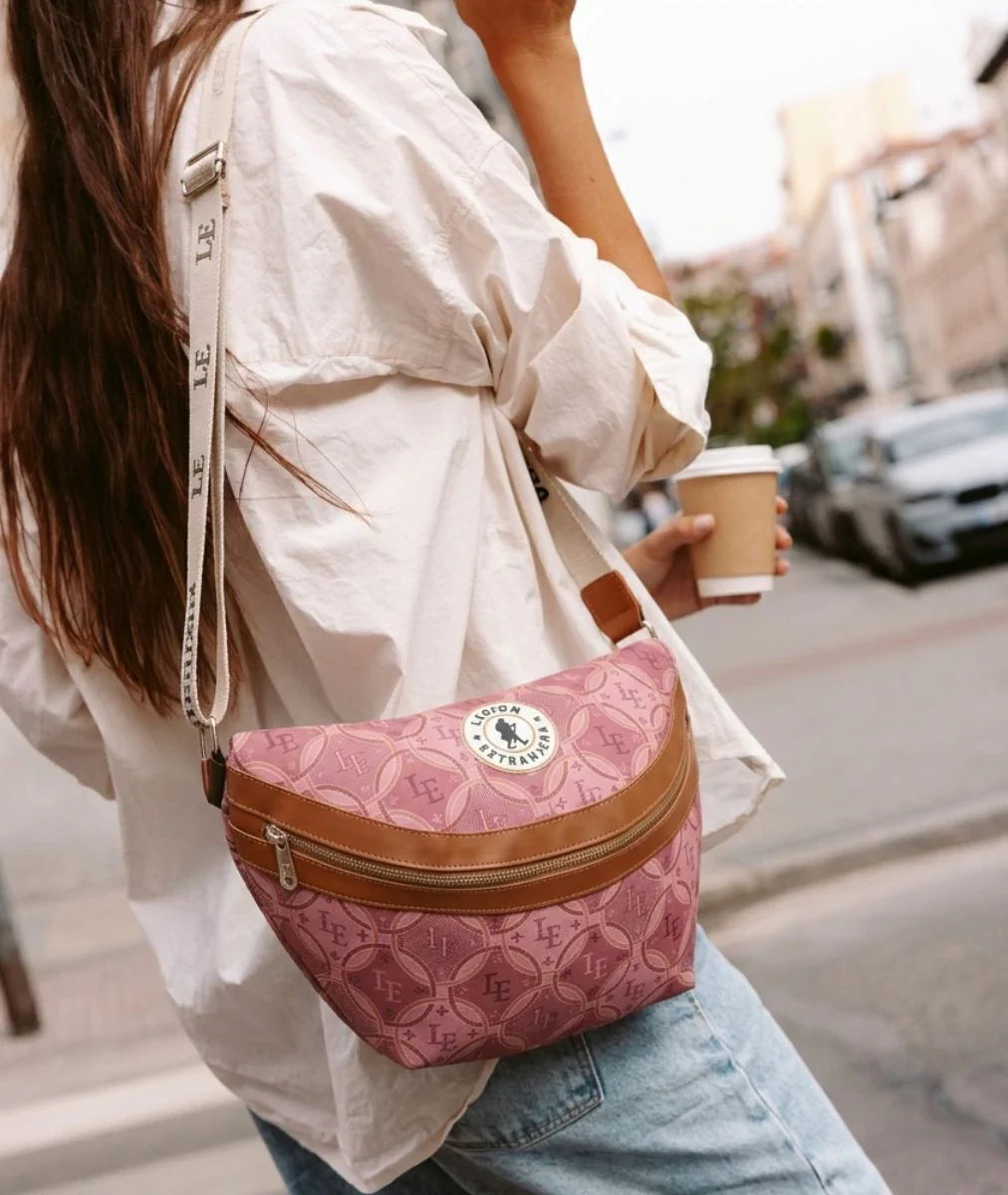 RIÑONERA NET TARTAN ROSA