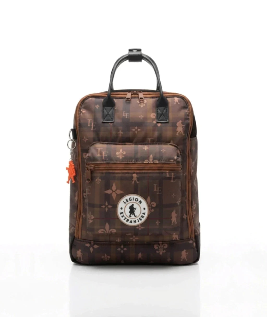 MOCHILA ANDINA TARTAN AVELLANA