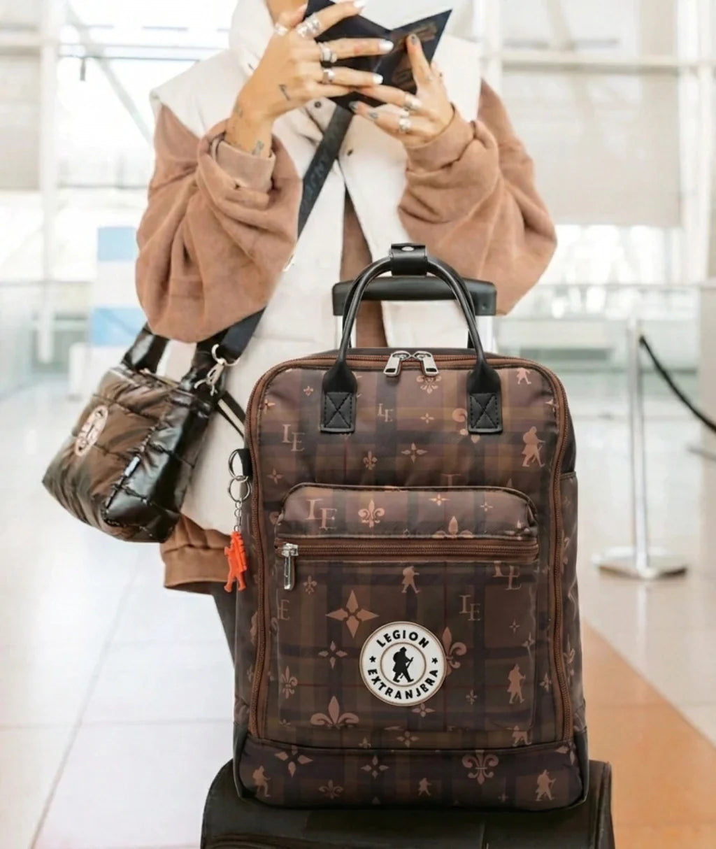 MOCHILA ANDINA TARTAN AVELLANA