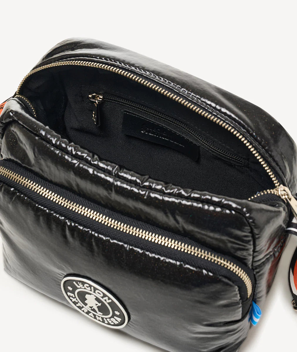 BANDOLERA CUMBRE GLITTER POP NEGRO