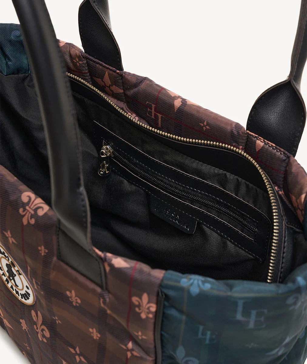 TOTE PUFFER TARTAN MIX